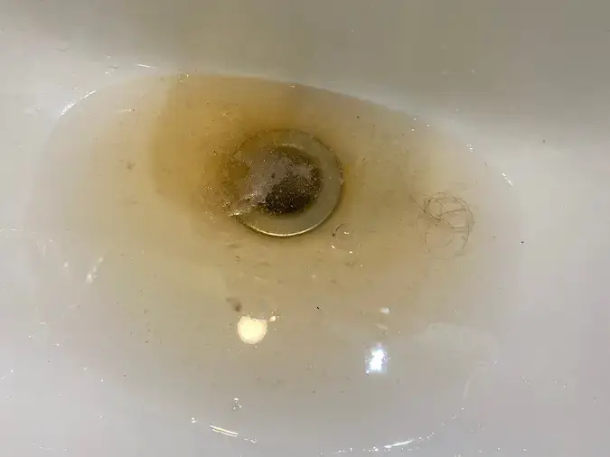 Bathroom sink clog where chemical drain cleaner did not clear the blockage