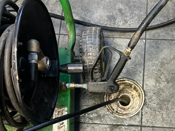 Floor drain plumbing service in a home
