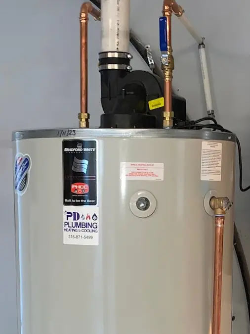 Large-capacity 75-gallon Bradford White water heater installation