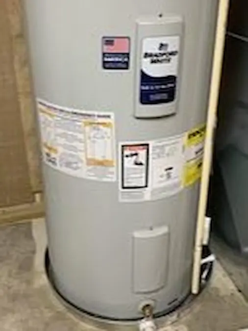 Residential storage-tank water heater installed in a Wichita-area home