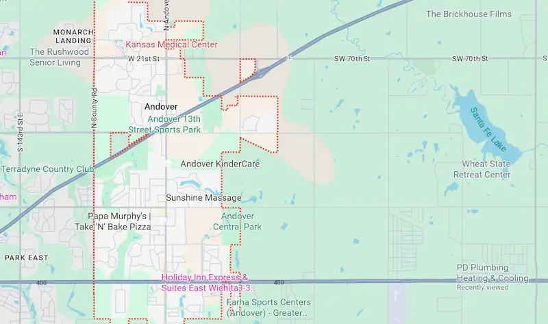 Andover KS Service Map
