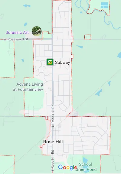 Rose Hill Service Area Map