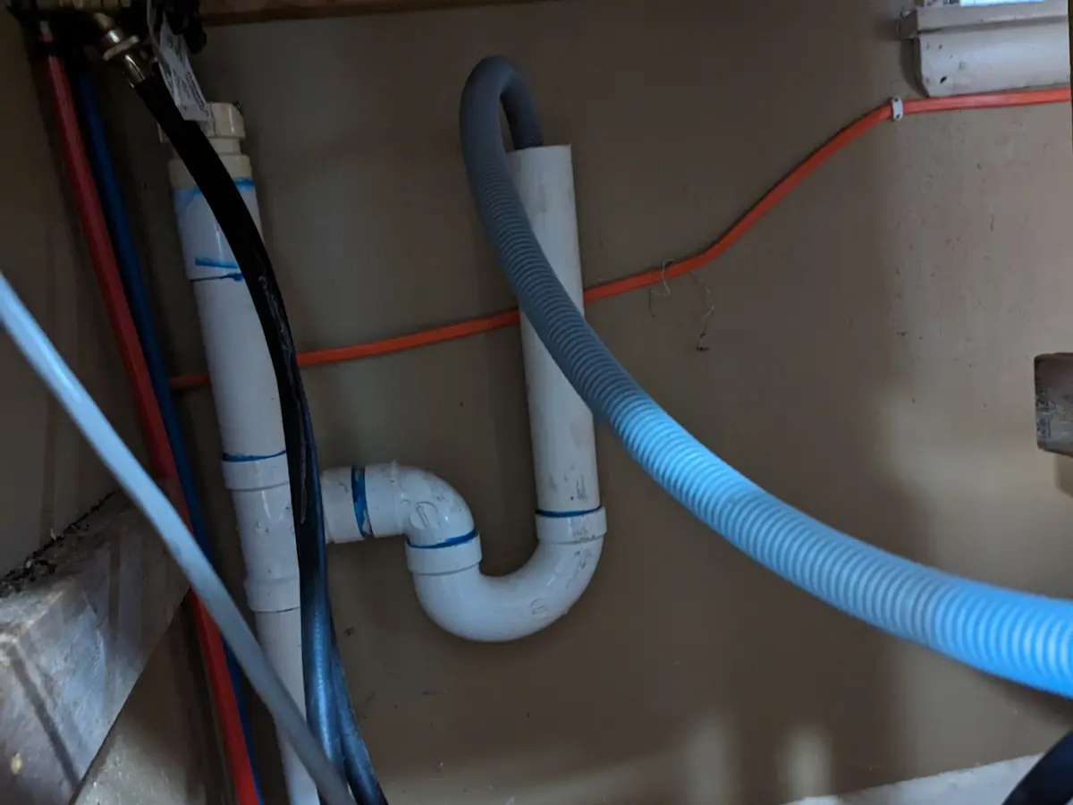 Laundry standpipe and washer drain during professional drain service
