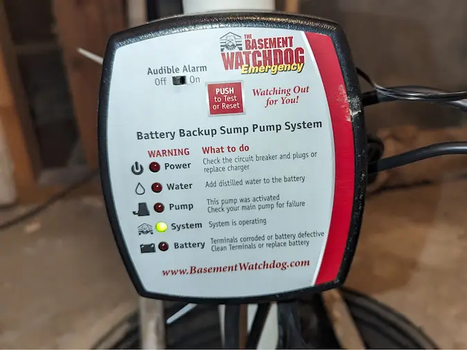 Sump pump alarm and monitoring control panel
