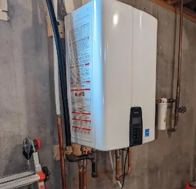 Navien tankless water heater installation by PD Plumbing in Wichita