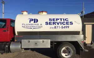 PD Plumbing septic pumping truck Butler County Kansas
